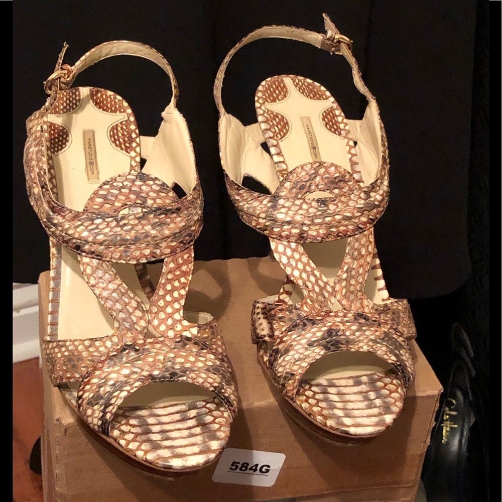MAX STUDIO | SNAKESKIN PLATFORMS HEELS